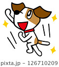 ジャックラッセルテリア犬キャラクター　勝利ポーズ 126710209