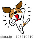 ジャックラッセルテリア犬キャラクター　やったー！ポーズ 126710210