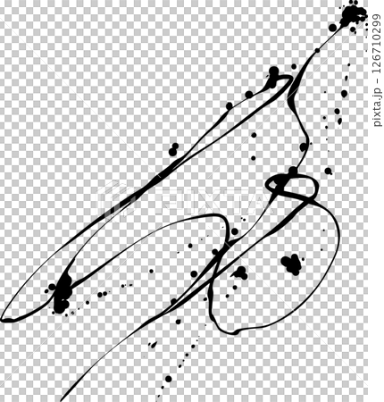 Dripping ink, splashes, splatters, drips decorative illustration material 126710299
