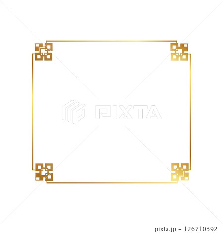 Gold Chinese Rhombus Square Frame Design Gold Chinese Rhombus Square Frame Design 126710392