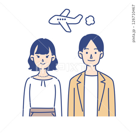旅行に行くカップルのイラスト 126710467