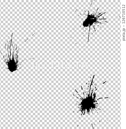 逼真的潑墨、噴濺和墨水裝飾插圖 126710512