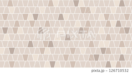 Paved stone seamless pattern. Pavement tile texture. Stone mosaic background. Cobble floor interior pattern. Block ancient sidewalk ornament. Vector illustration isolated on white background. 126710532