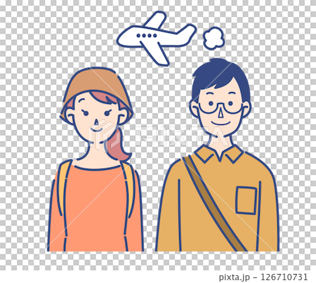 Illustration of a couple going on a trip 126710731