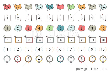 数字アイコン 順番 1 2 3 4 5 6 7 8 9 10 素材 イラスト ベクター セット シ 数字アイコン 順番 1 2 3 4 5 6 7 8 9 10 素材 イラスト ベクター セット シ 126711000