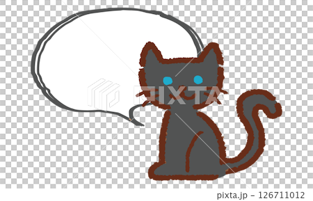 猫の吹き出し素材、手描き風、ベクター、イラスト 126711012