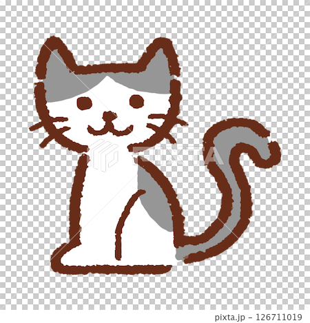 Vector illustration of a hand-drawn cat 126711019