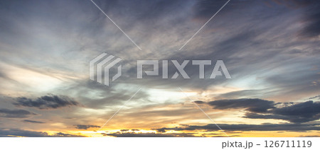 colorful dramatic sky with cloud at sunset. colorful dramatic sky with cloud at sunset. 126711119