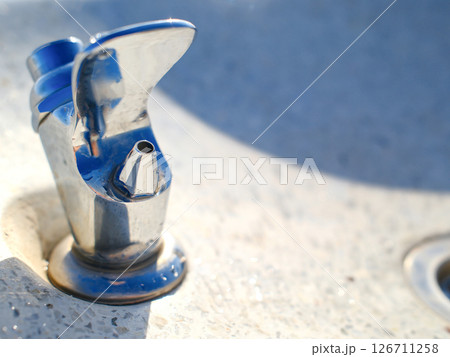 chrome drinking fountain with push button water dispenser 126711258