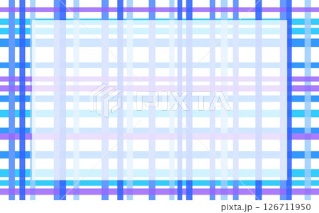 フレーム　格子模様　ブルー　ホワイト 126711950