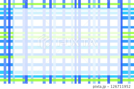 フレーム　格子模様　ブルー　ホワイト 126711952