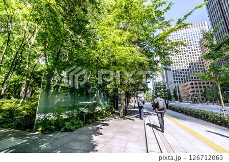 日本の東京都市景観 大手町の森などを望む＝5月28日、大手町 126712063