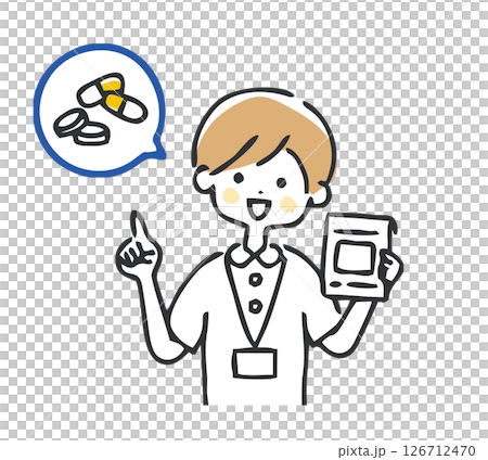 A pharmacist explaining medicine 126712470