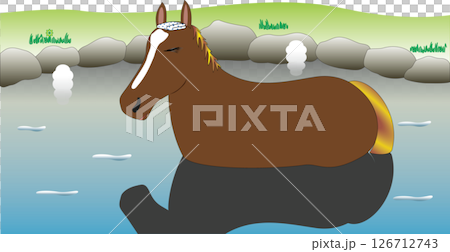 お馬さんの露天風呂6 お馬さんの露天風呂6 126712743