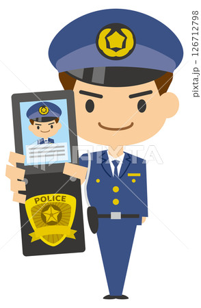 警察手帳を見せる警察官のイメージイラスト 126712798