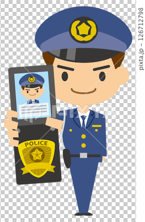 警察手帳を見せる警察官のイメージイラスト 126712798