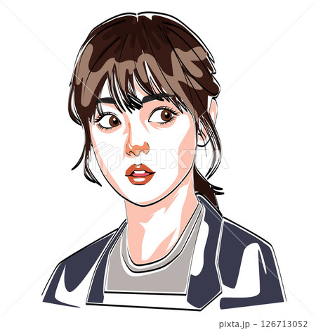 asian girl suprised art painting sketch style asian girl suprised art painting sketch style 126713052