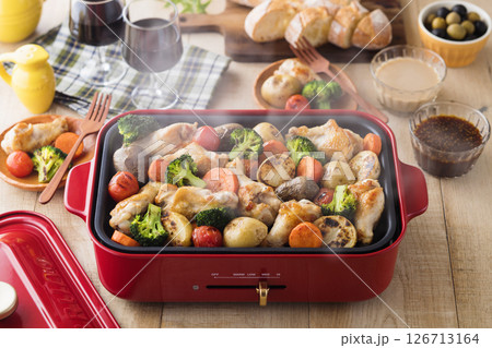 ホットプレートでローストチキン 126713164