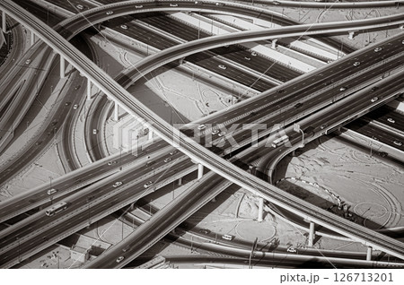 Highway road intersection in Downtown Burj Dubai. 126713201
