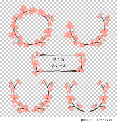 さくらのフレームセット_ベクターイラスト 126713391