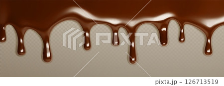 Flowing chocolate drip border 126713519