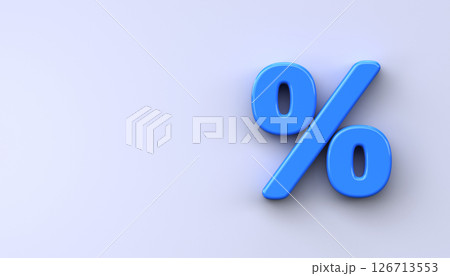 Percentage symbol 3D. Discount and sale sign on white background 126713553