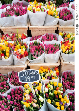 Colorful tulips on sale Colorful tulips on sale 126713862