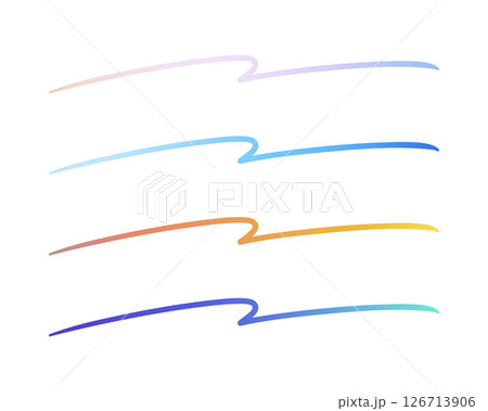 手描き風線素材　グラデーション　朝焼け/快晴/夕暮れ/月夜 126713906