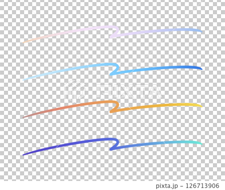 Hand-drawn style line material, gradation, sunrise/clear sky/twilight/moonlit night 126713906