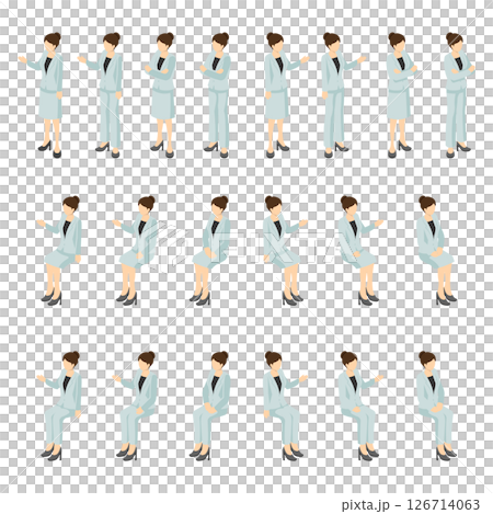 Business women set _ isometric illustration 126714063