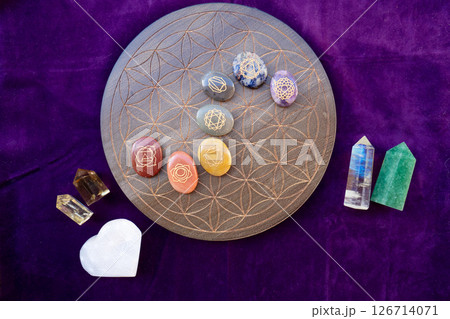 Zodiac horoscope with divination dice 126714071