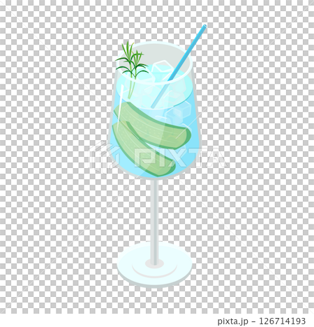 雞尾酒等距插圖 126714193