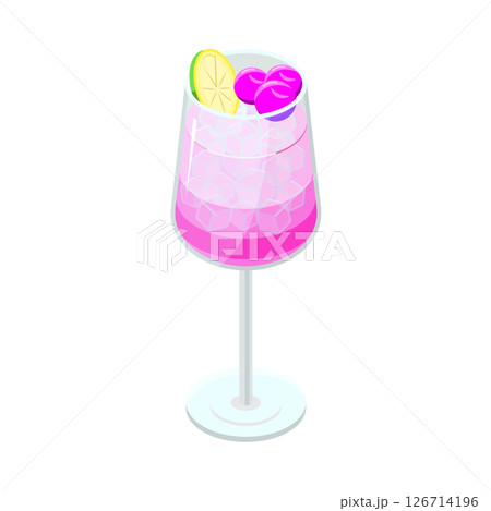 カクテル_アイソメトリックのイラスト 126714196