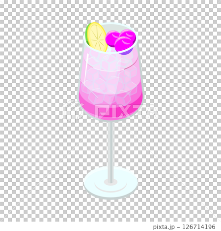 カクテル_アイソメトリックのイラスト 126714196