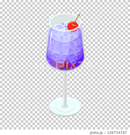 雞尾酒等距插圖 126714197