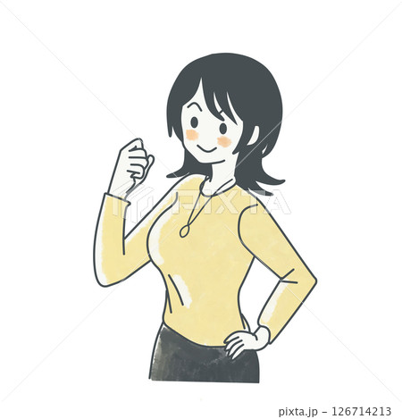 ガッツポーズの女性 ガッツポーズの女性 126714213