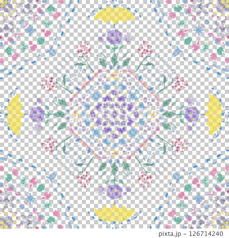 繡球花曼陀羅-雨季花卉圖案 繡球花曼陀羅-雨季花卉圖案 126714240