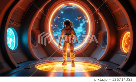 Stunning Astronaut in Spacecraft 126714352