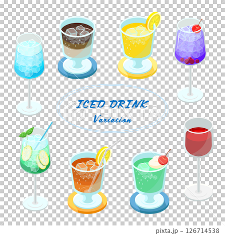 一組冷飲_等距插圖 一組冷飲_等距插圖 126714538