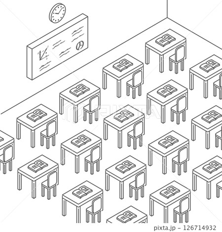 教室_アイソメトリックのイラスト 126714932