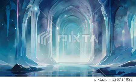 ゲーム背景 美しい水晶の洞窟ダンジョン ゲーム背景 美しい水晶の洞窟ダンジョン 126714959