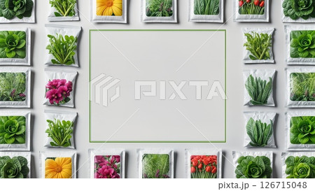 Professional Garden Seed Packets Collection Showcasing Diverse Botanical Varieties 126715048