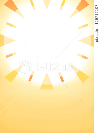 手描き素材　元気で明るい光のポップアップとオレンジ色　抽象的背景イラスト 126715107
