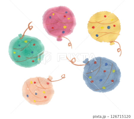 水彩で描いたヨーヨー3 126715120