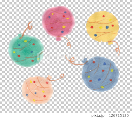 水彩で描いたヨーヨー3 126715120