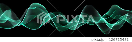Abstract background with glowing teal lines on black, perfect for digital designs 126715481