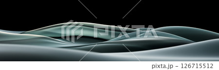 Abstract dark teal waves of light on dark background, suitable for backgrounds 126715512