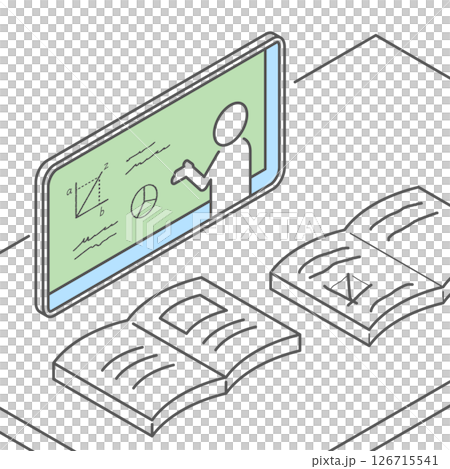 オンライン教育（通信教育）_アイソメトリックのイラスト 126715541