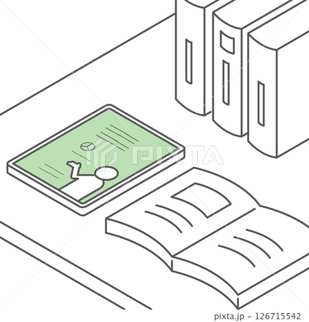 オンライン教育（通信教育）_アイソメトリックのイラスト 126715542
