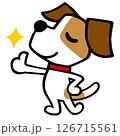 ジャックラッセルテリア犬キャラクター　ドヤ顔でいいねポーズ 126715561